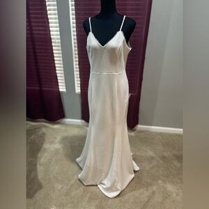White simple wedding dress